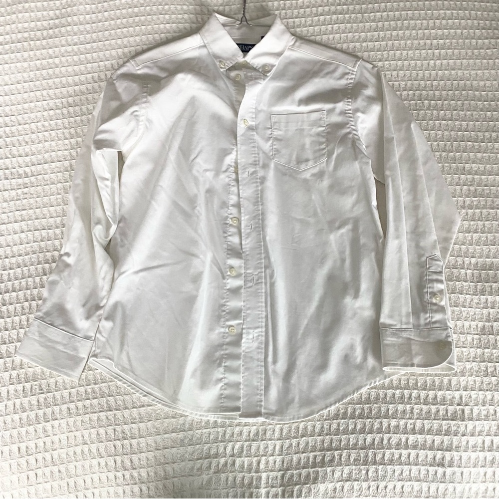 Chaps White Dress Shirt with Long Sleeves and Pointed Collar